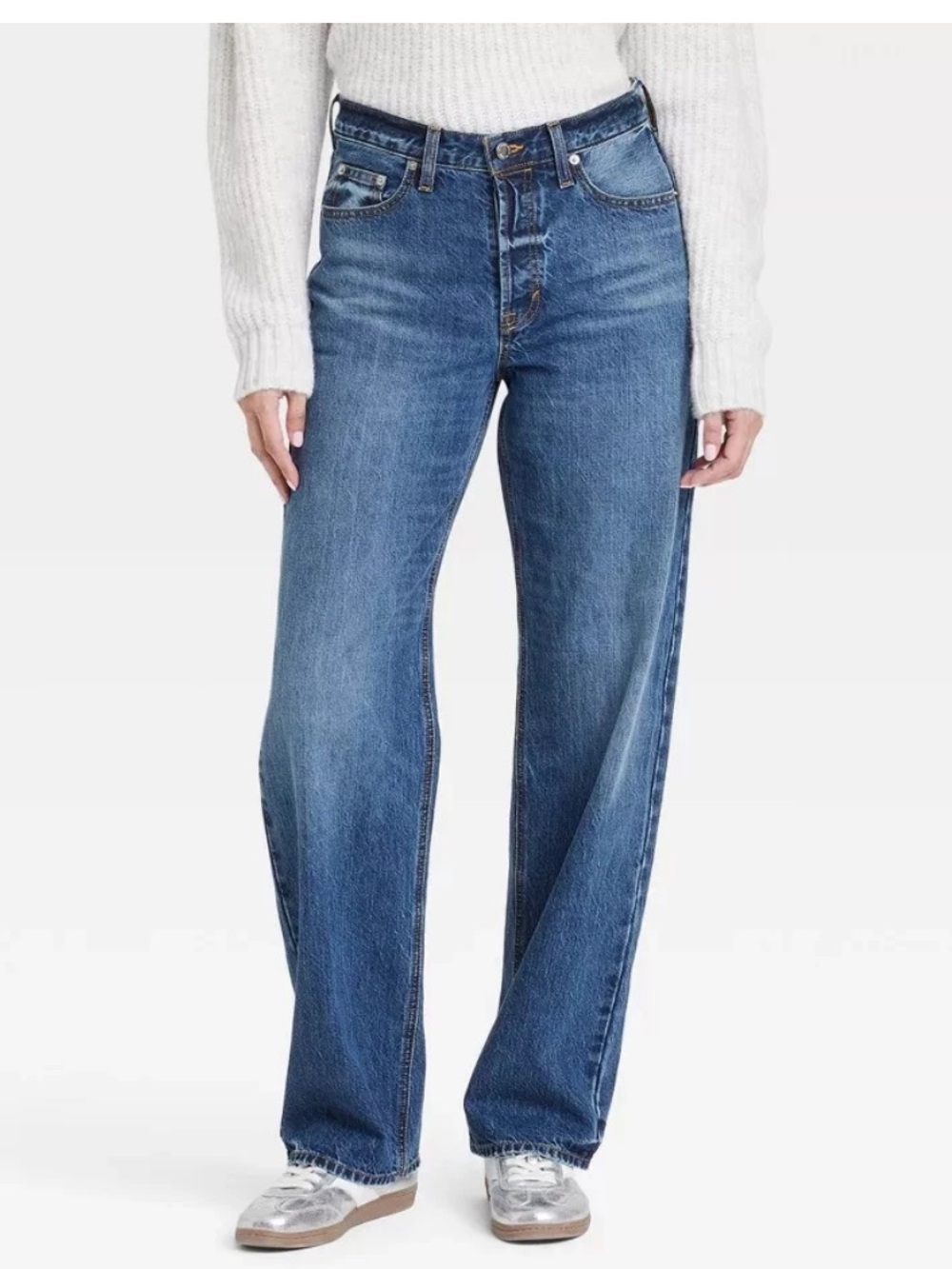 Universal Thread Women's Mid-Rise 90's Baggy Jeans Dark Wash Size 12